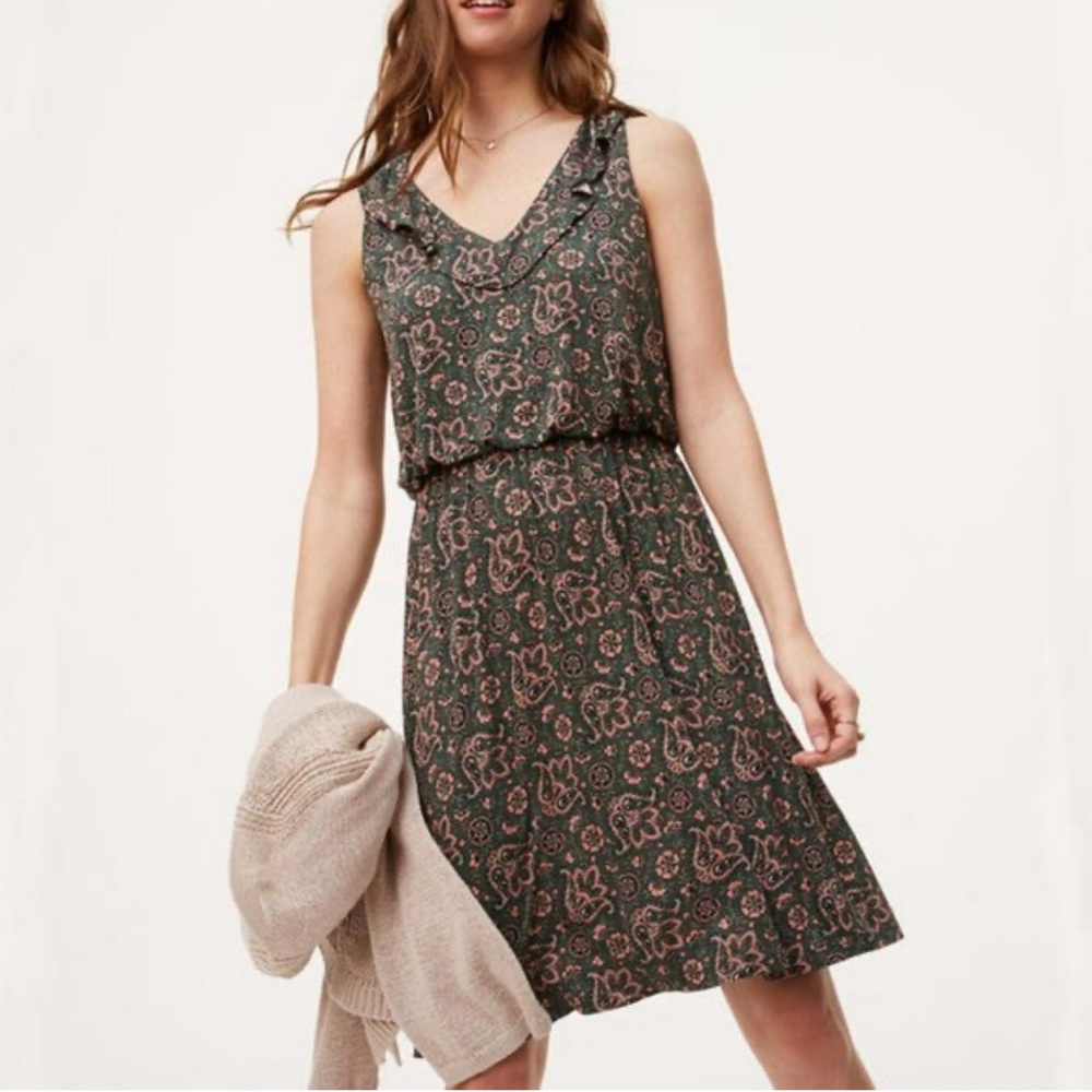 Loft Flutter Neck Dress